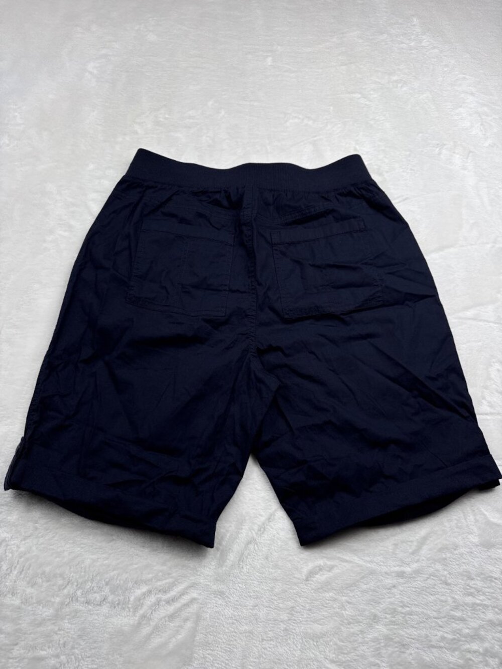 Briggs Womens Elastic Waist Navy Shorts Size S Lightweight Casual Summer